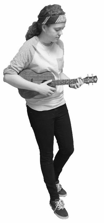 Neve Wheelecor playing the ukulele