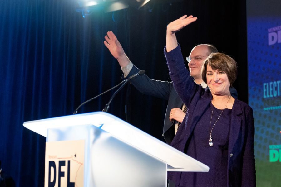 Amy Klobuchar at the Minnesota DFL election night party. Source: Lorie Shaull, Flickr (https://www.flickr.com/photos/number7cloud/43942358350)