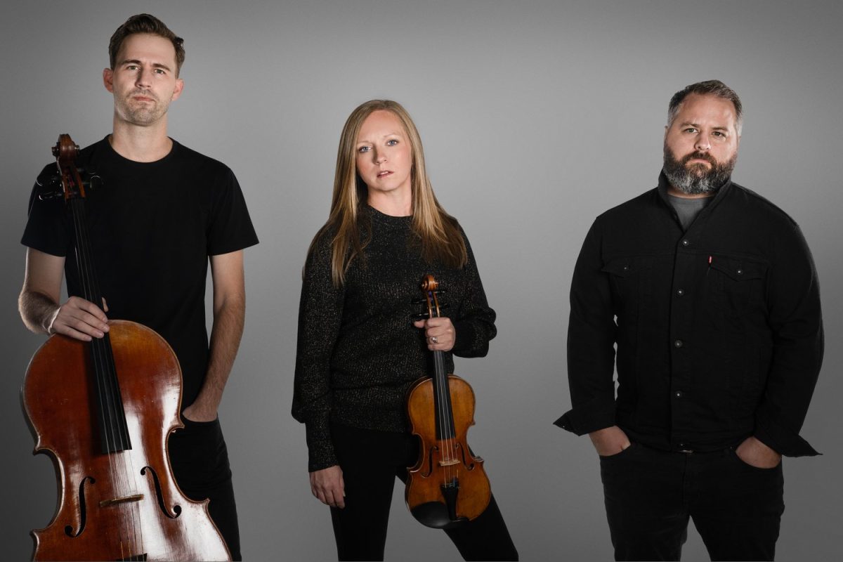 Band members: Lucas Shogren (left), Stephanie Shogren (middle) and Derek Powers (right)