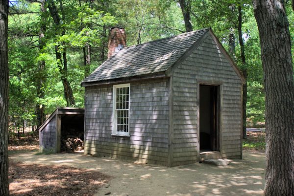 Replica of Thoreau’s cabin at Walden Pond.