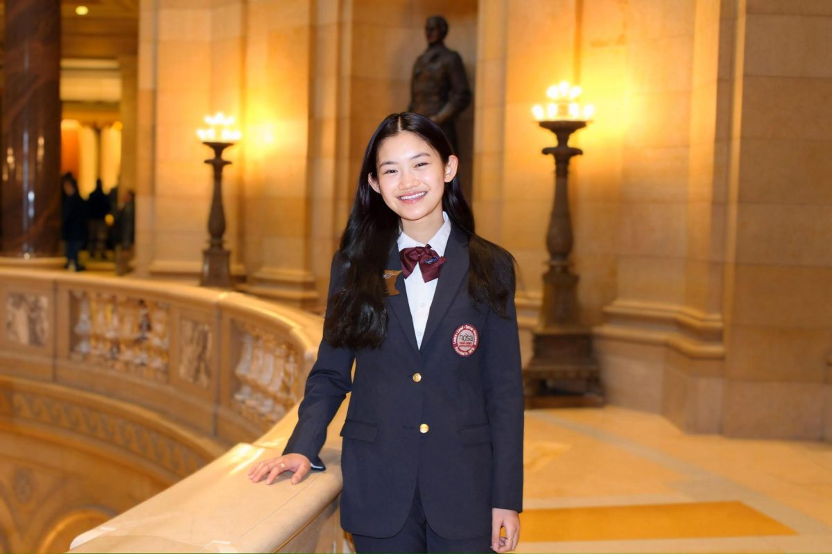 Lee at the Minnesota Capital talking to Minnesota Legislators.